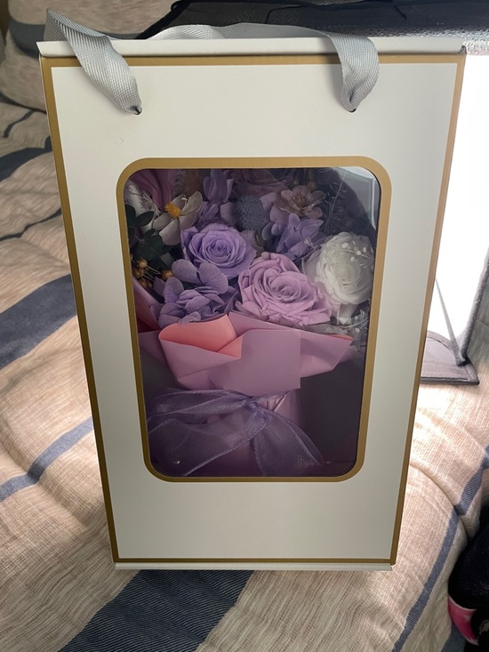 Amazon Other - Amazon Lavender and Pink Faux Floral Bouquet in Gift Box